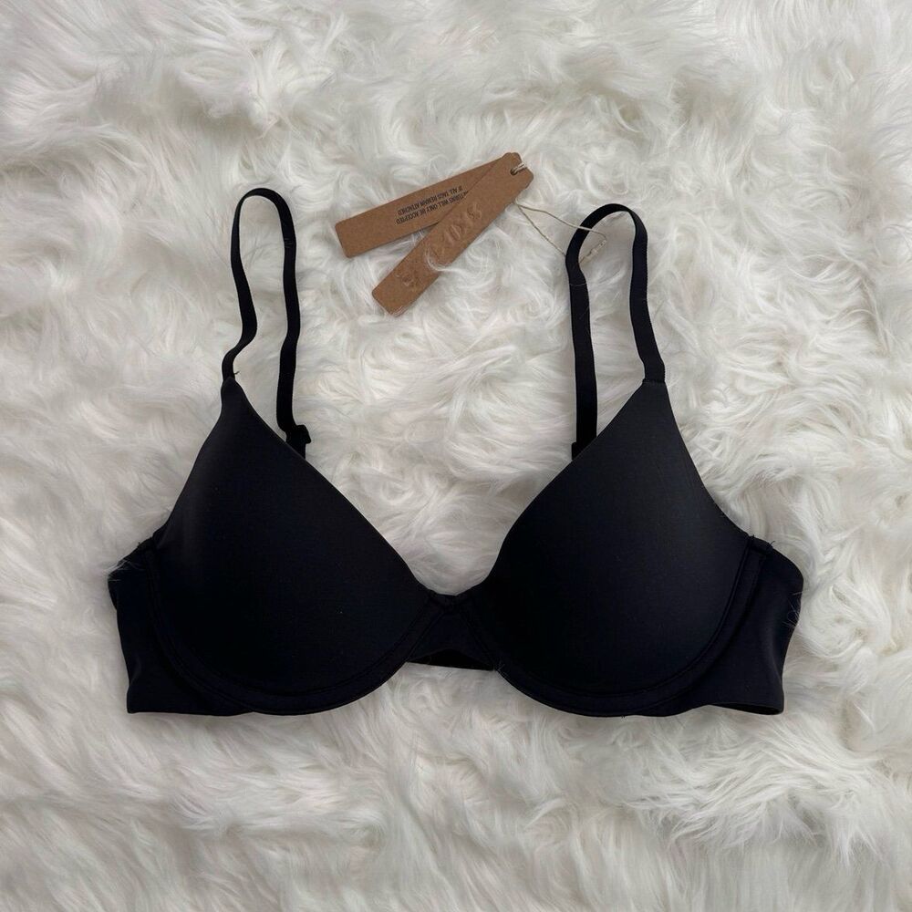Skims Fits Everybody Scoop Plunge Bra Onyx Size 32C